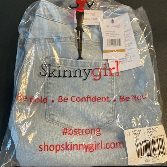 NWT Skinnygirl Pull On Skinny Crop Jean. Mid Rise Skinny Crop Ingenious Stretch - Picture 5 of 12